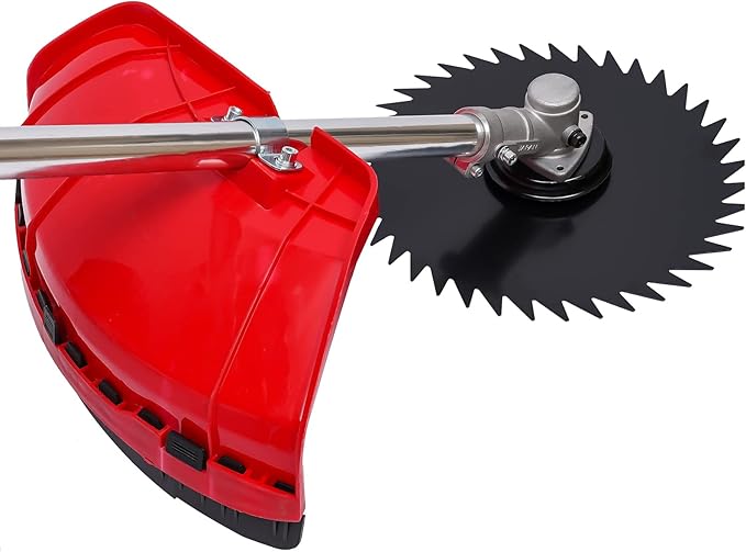 Walk Behind String Trimmer, 1.8KW Hand-Pull 2 Stroke Air-Cooled Single-Cylinder Lawn Mower Gas Powered 49CC 57.1X17.2X27.6 Inch Walk Behind Weed Trimmer for Lawn Garden