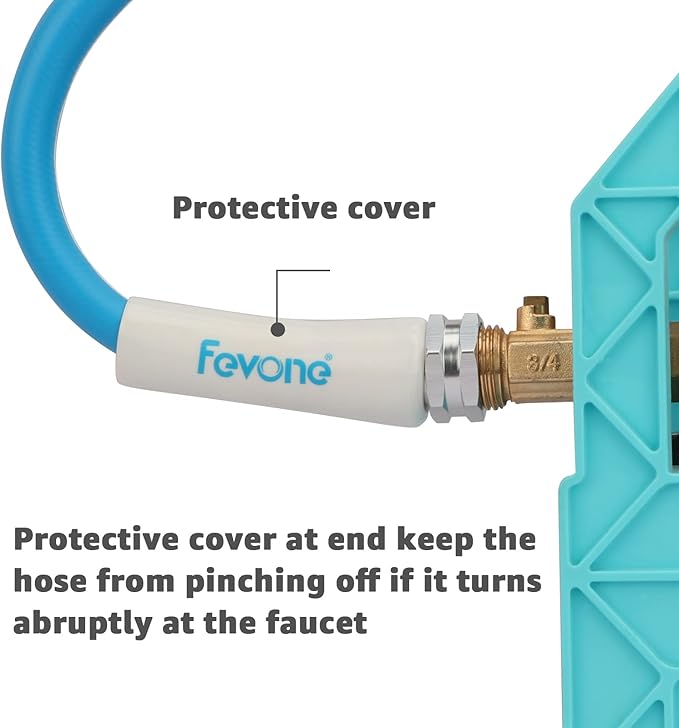 Fevone Garden Hose 50 ft., Lightweight Hybrid Water Hose, Flexible and Durable, Leak-Free Connections