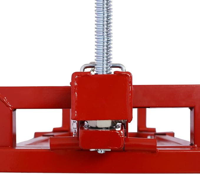 Ride on Lawn Mower Jack Lift, 800 Lbs Capacity Lawn Tractor Lifter Telescopic Maintenance Jack for Lawn Mowers and Garden Tractors, Lawn Tractor + 45°Tilt Adjustable (Red)