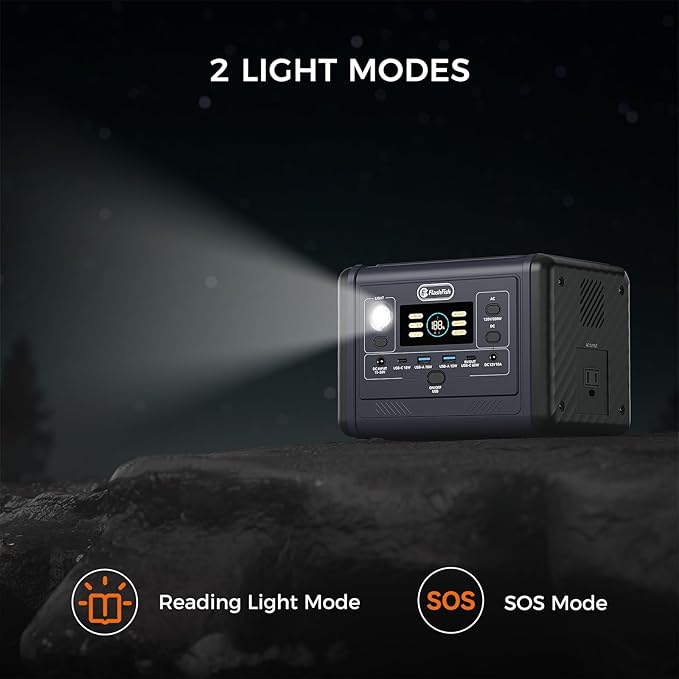 Flashfish 200W Portable Power Station - 153Wh LiFePO4 Battery, 400W Surge, Pure Sine WaveAC Outlets, 60W PD USB-C, Fast Recharge, Solar Generator for Home, Camping & Emergencies