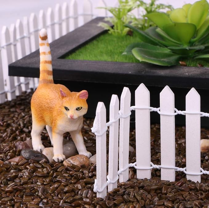 35 Inch 2-Pack Miniature Fairy Garden Fence Wood Decorative Ornament Fence for Dollhouse Succulent Plant Pot DIY Diorama Project Height 2 inch (White)