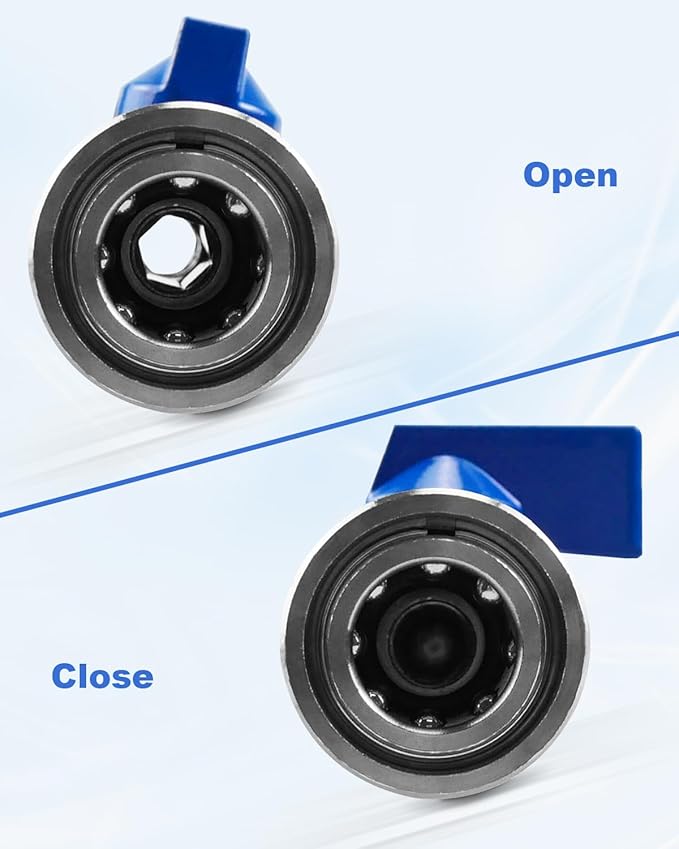 Heavy Duty High Pressure Washer Ball Valve Kit 3/8 NPT Quick Connector 4500 PSI for Power Washer Hose Control Water Flow Switch with Raw Material Belt