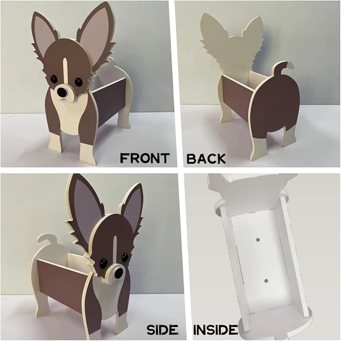 Shiba Inu Dog Planter Plant Pots,Cute Garden Dog Flower Planter,Dog Planters Birthday Gifts for Women,Office,Indoor/Outdoor Decor（9.45 * 5.71 * 12.13in）
