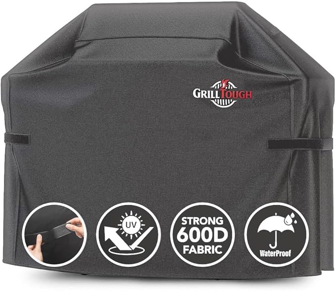 Heavy Duty BBQ Grill Cover for Outdoor Grill, 52 Inch – Waterproof, Weather Resistant, UV & Fade Resistant with Adjustable Straps – Gas Grill Cover for Weber, Charbroil, etc. Charcoal
