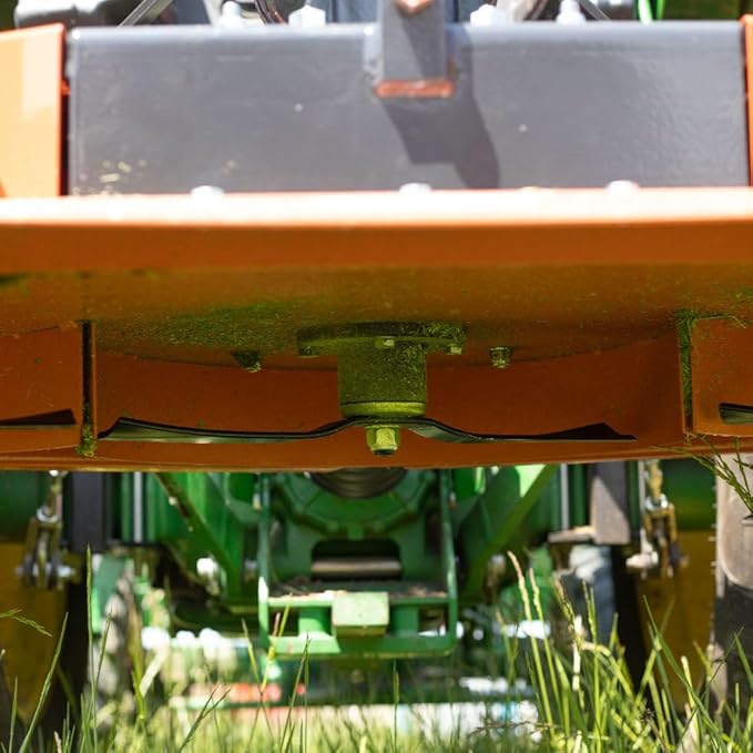 Titan Attachments 3 Point PTO Finish Mower, 72" Cutting Width, Cat 1 Hookup, Orange Finish, Rear Discharge, Pull Behind Mower for 30-50 HP Tractors, Low-Noise Cast Iron Gearbox