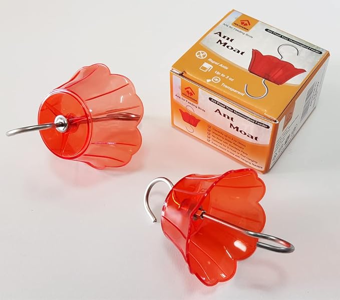 Ant Moat for Hummingbird Feeder - 3 OZ x 2 Pack Red Insect Guard with Large Capacity