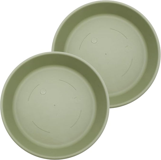 The HC Companies Flower Pot Saucers - Plastic Plant Saucer for Outdoors & Indoors - Traditional Design Plant Pot Trays for Water Drainage - Durable & Stylish Round Plant Tray (14-inch Seafoam)