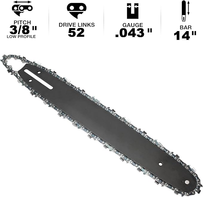 14 Inch Chainsaw Chain for SKIL CS4555-10, 14" Chain Saw Chain for Kobalt KCS 4040-06 40v 1040A-03 1040B-03 Greenworks Ryobi and More (2 Pcs)