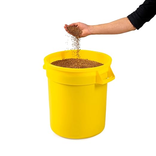 20 Gallon Trash Can With Lid Round Ingredient Storage Containers Recycling Bin Kitchen Garbage Can Office Garbage Can Trash Barrel Plastic Barrel Yard Waste Bin Outdoor Trashcan (10, Yellow)