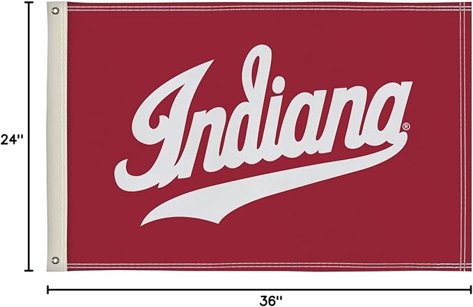 Indiana Hoosiers College Sports Printed Flag - NCAA Licensed - Nylon - School Banner (White, Red) (2' x 3')
