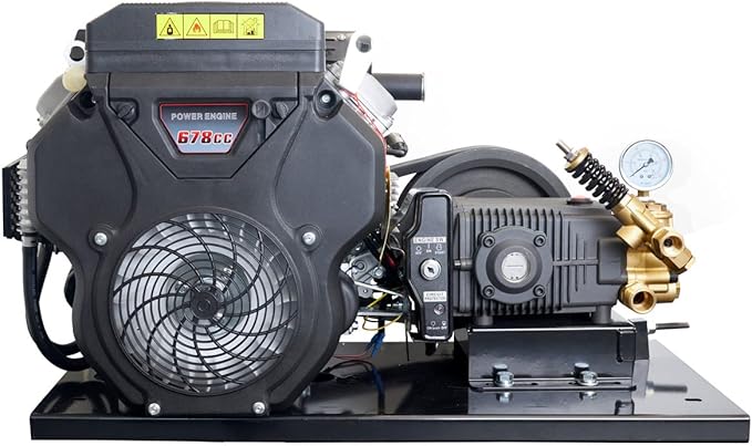 Canpump Belt Drive High Flow Pressure Washer 2200 PSI, 13.2 GPM – Triplex Power Washer Pump, 22 HP Loncin Engine – Electric Start, Industrial Grade, Fully Serviceable w/External Unloader