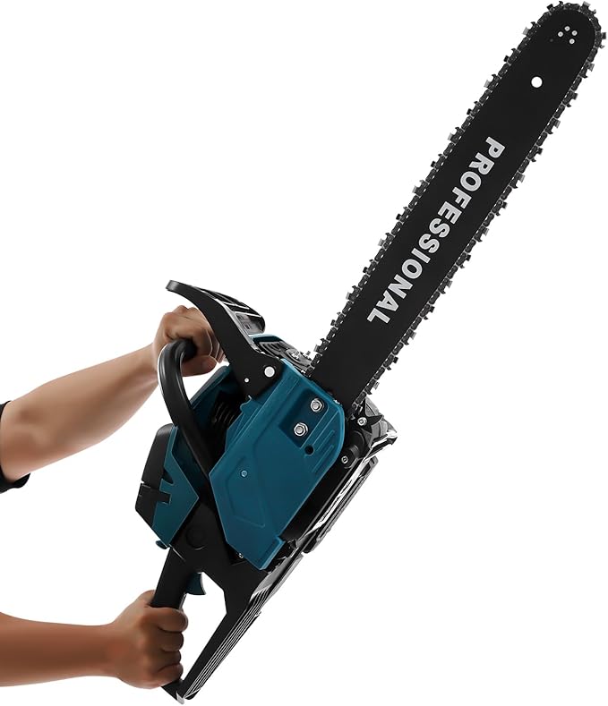 58cc Gas Chainsaw 20 Inch Gas Powered Chainsaws 2 Stroke Handed Petrol Gasoline Chain Saw Cordless Petrol Gas Chain Saws for Cutting Wood Outdoor Garden Farm Home