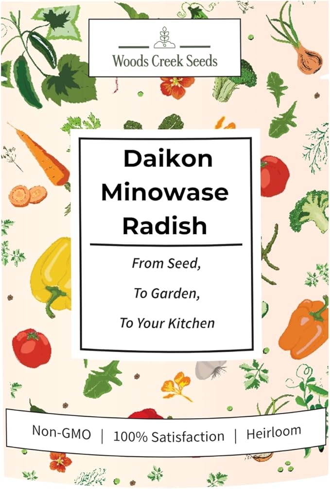 Daikon Minowase Radish Seeds for Planting, Over 450 Seeds - Non-GMO, Heirloom - Woods Creek Seeds