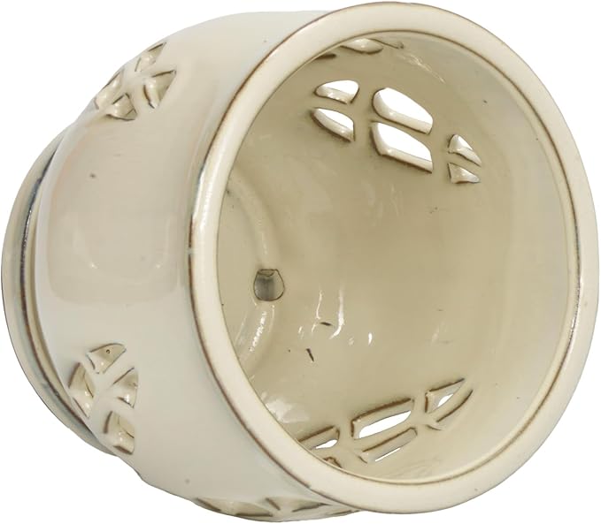 W&W Orchid Pot with Holes and Saucer for Repotting and Better Grow, Cream White, 6.5 Inches