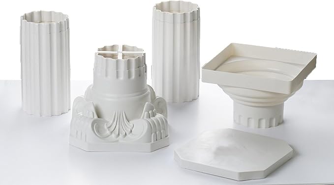 Efavormart 4 Pack 36" Tall White PVC Height Adjustable Empirical Roman Inspired Pedestal Column Plant Stand