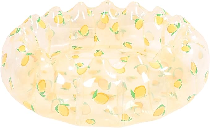 29 Inch Inflatable Swimming Pool, PVC Portable Blow Up Ball Play Pit Pool for Kid Indoor Outdoor Backyard (Transparent Lemon)