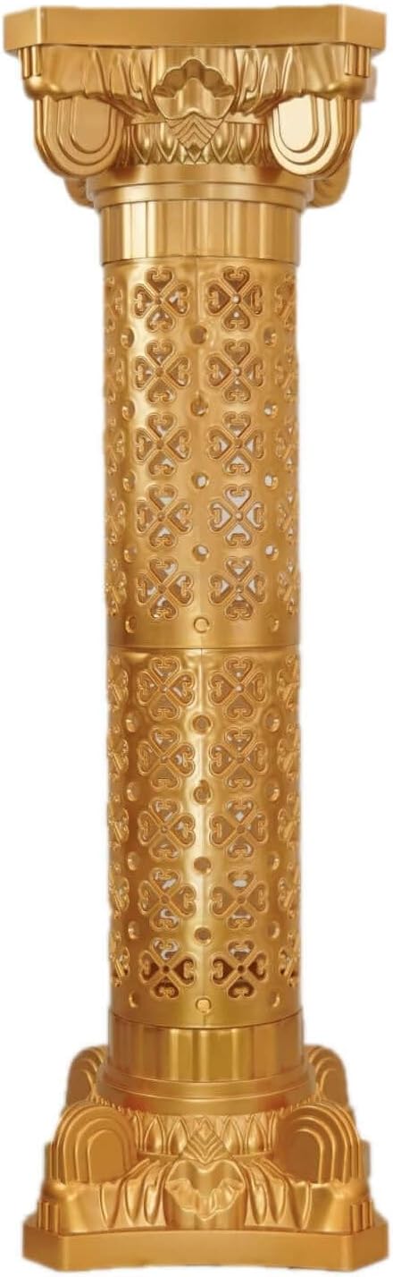 Efavormart 4 Pack | Gold Crafted Venetian Inspired Pedestal Stand | Plant Pillar - 40" Tall PVC