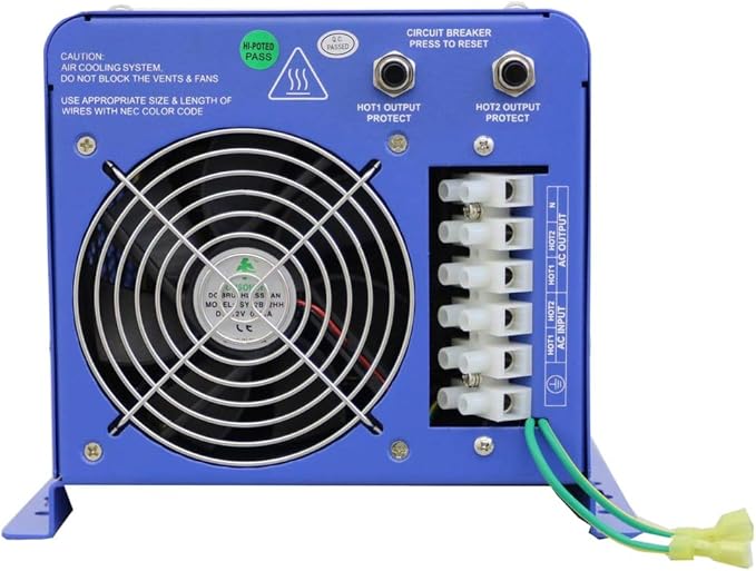 AIMS Power 4000 Watt 48 VDC Pure Sine Inverter Charger 120 & 240VAC Split Phase Output 40A Charger 30A Transfer Switch PICOGLF40W48V240VS