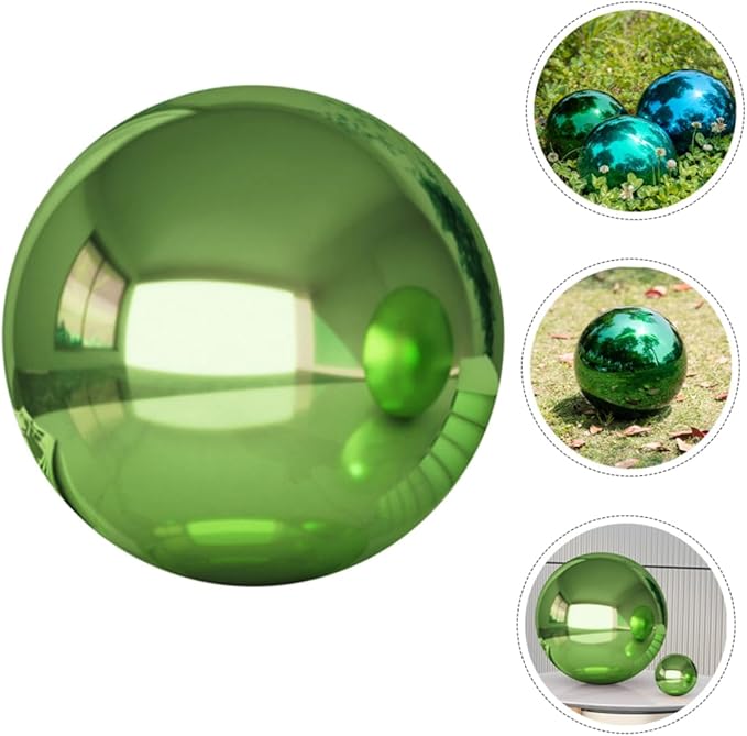Milisten Garden Gazing Ball Reflective 4.72inch Outdoor Decorative Stainless Steel Sphere