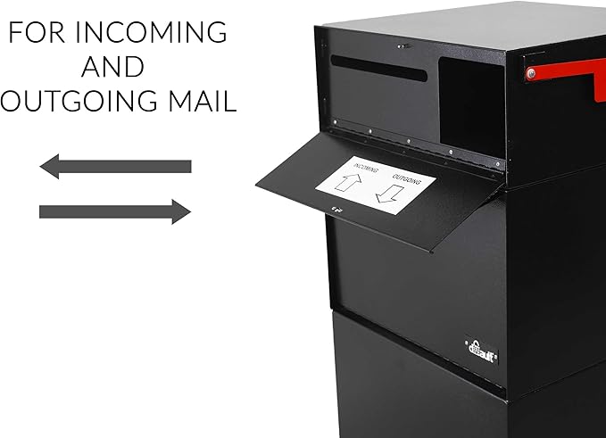dVault® Full Service Vault DVCS0015 Secure Curbside Mailbox/Package Drop with Locking Letterbox (Black)