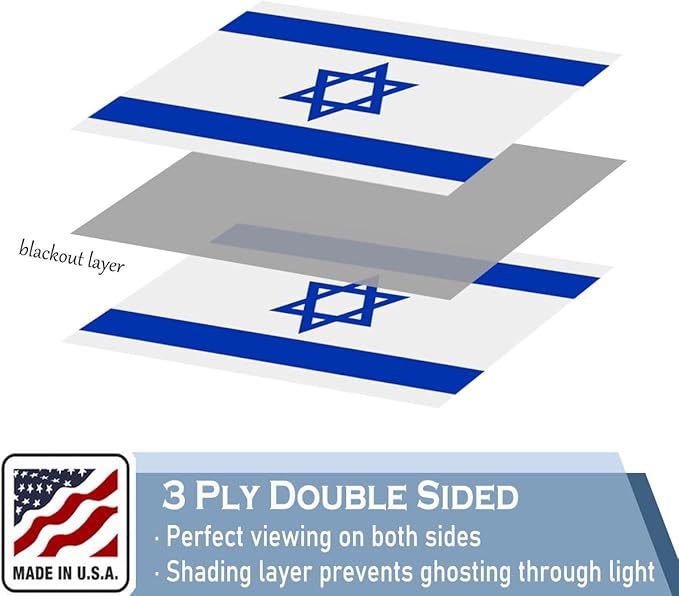Israeli Flags 4x6 FT Made in The USA-Heavy Duty Vibrant Colors Double Sided Israeli National Flag Flag with 2 brass grommets for Home/Company/Indoor Outdoor Decoration