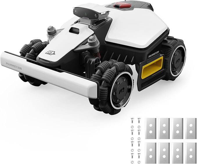 Mammotion LUBA mini AWD 1500H Robot Lawn Mower with Garage, Mowing 0.37 Acre, All-Wheel-Drive for 80% Slope, UltraSense AI Vision+RTK Auto-Mapping, Cutting Height 2.2"-4.0"