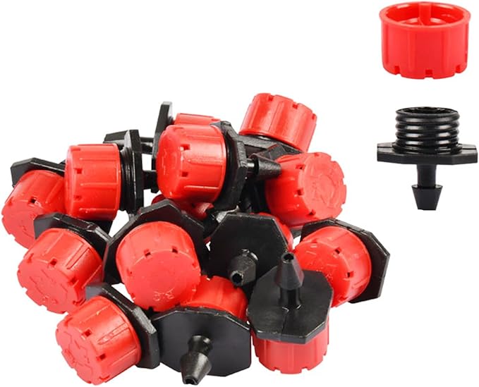 100Pcs 360 Degree Adjustable Irrigation Drippers Sprinklers, 1/4 Inch Emitters Drip for Watering System