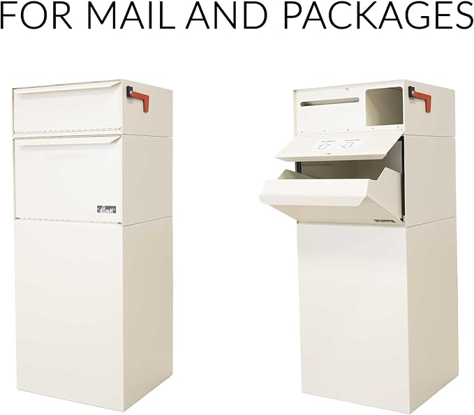 dVault® Full Service Vault DVCS0015 Secure Curbside Mailbox/Package Drop with Locking Letterbox (Sand)
