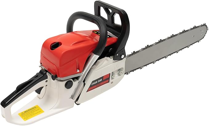 20 Inch Gas Chainsaw 52CC 2KW Petrol Chainsaws 2-Stroke Engine Chainsaw Chain Saw Set for Cutting Wood Outdoor Home Farm (Red)