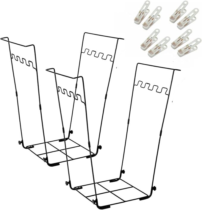 2PCS Garden Trash Bag Holder - Outdoor Leaf Bag Support Stand Multi-Use Metal Garbage Bag Holder Frame Holds 30-45 Gallons Bag for Leaves, Camping, Yard Weeding, Lawn Party