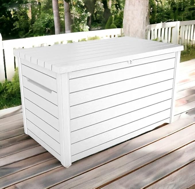 Generic 230 Gallon Outdoor Storage Resin Deck Box-(White), 243510