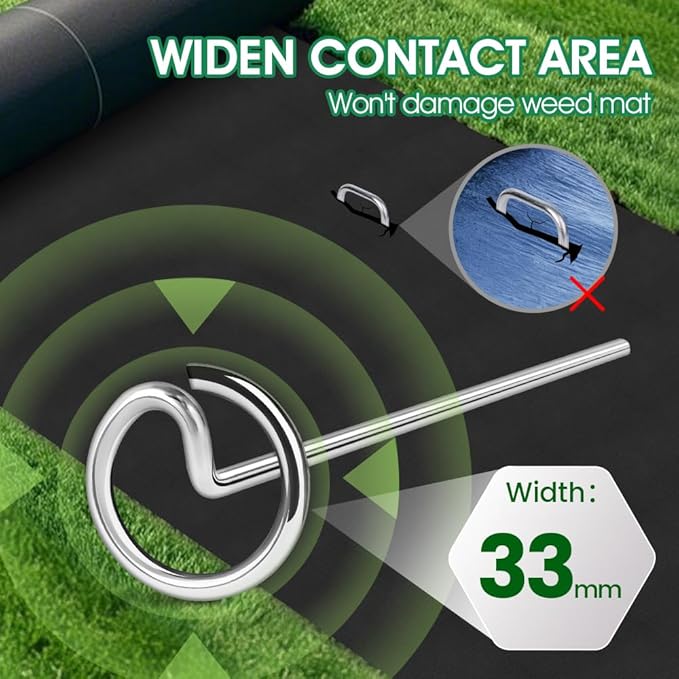 120pcs Landscape Fabric Pins, Bold 8 Gauge Weed Barrier Garden Staples Stakes Galvanized Steel, Landscape Fabric Staples Tent Stakes Yard Stakes (120 X 6in)