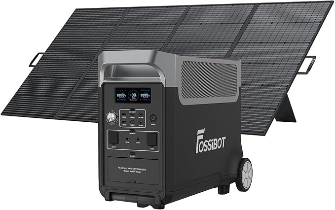 FOSSiBOT upgraded F3600 Pro +SP420W Portable Power Station Foldable Solar Panel 3600W Solar Generator & LiFePO4 Battery | 1.8H Fast Charge, 5x120V AC Outlets | for Home, Camping, RV, Emergencies