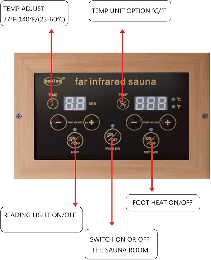 Infrared Sauna Indoor, Home Sauna, Low EMF Infrared Sauna,1 Person Infrared Saunas for Home, Canadian Hemlock,Smart Display,Bluetooth,Reading Lamp