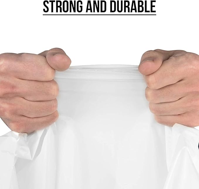 Aluf Plastics 45 Gallon 0.9 MIL Clear Garbage Bags - 36" x 47" - Pack of 100 - For Industrial, Healthcare, & Municipal