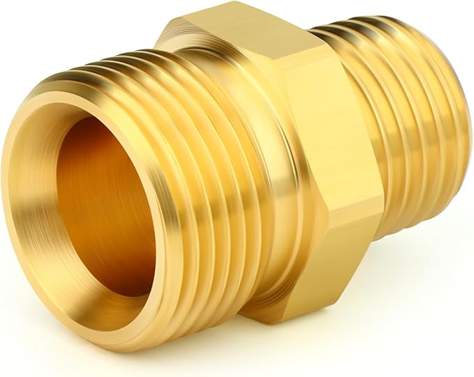 GASHER 2Pcs Brass M22 Pressure Washer Fitting,M22-14mm Male x 3/8"NPT Male Thread Fittings,For Pressure Washer Hose