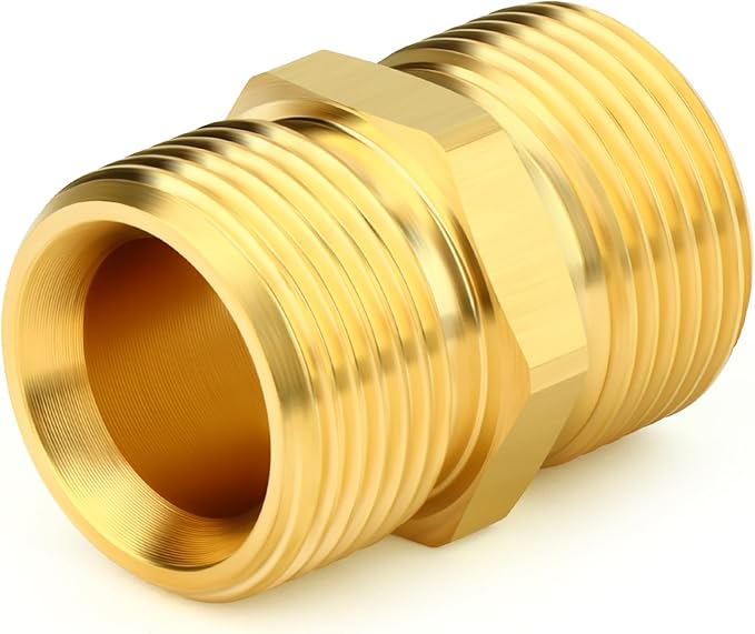 GASHER 2Pcs Brass M22 Pressure Washer Fitting,M22-14mm Male x M22-14mm Male Thread Fittings,For Pressure Washer Hose