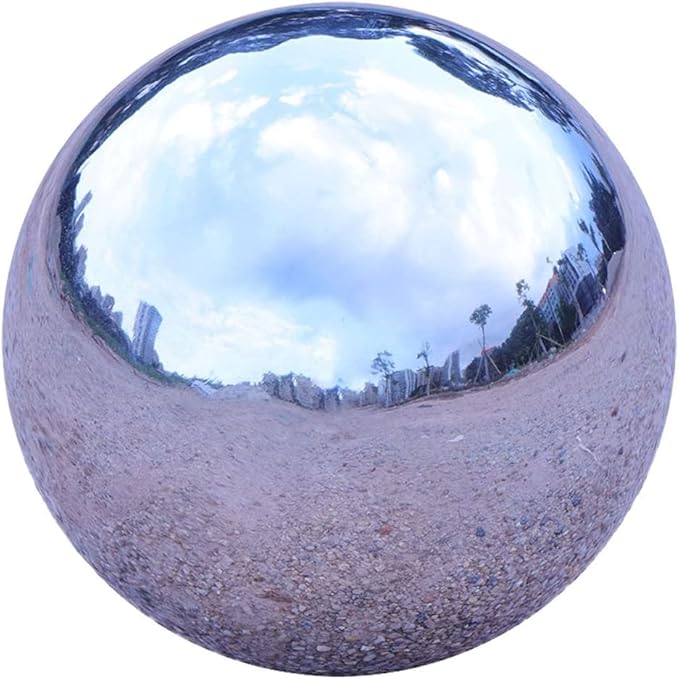 Gazing Balls for Garden, Home Outdoor Hollow Sphere Stainless Steel Gazing Globe Mirror Ball (6 Inch)