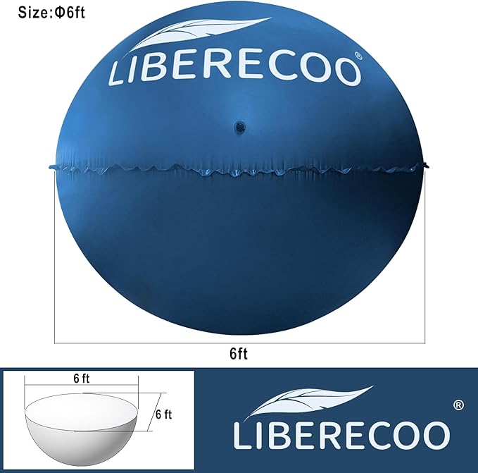 LIBERECOO 6FT Round Pool Pillows for Above Ground Pools - Super Durable 0.4 mm Winter Pillow | Round Inflatable Pillows for Pool Closing (6ft Diameter) | Air Pillow for Winterizing Pool Cover