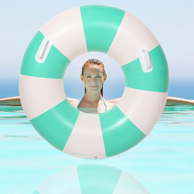 2PCS Large Swimming Pool Tubes Inflatable Pool Floats for Adult Swim Ring Floaties Inflatable Swimming Pool Raft Summer Beach Lounger Float Party Supplies