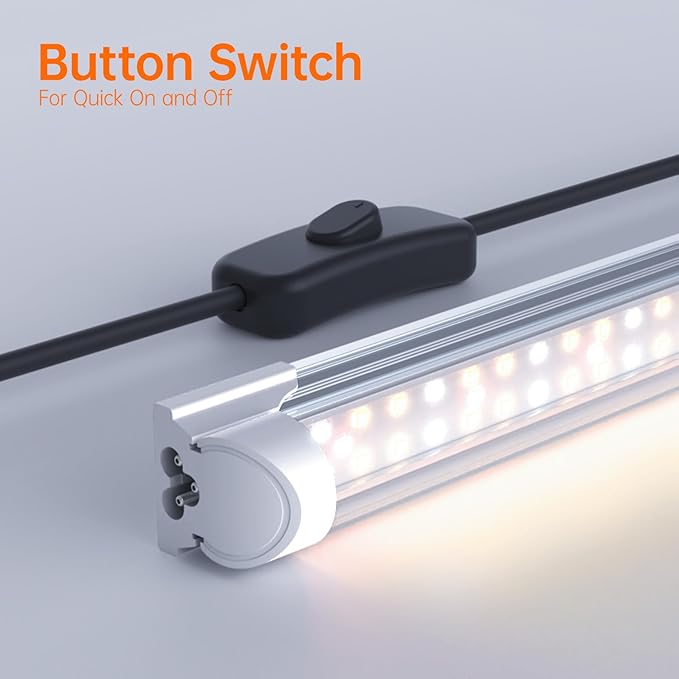 Bstrip Plant Shelf with Grow Light, Metal Plant Stand with Adjustable Rack and Wheels, 5 Pack 24W Full Spectrum Grow Light Strip for Indoor Plants, Seed Starting, Seed Tray, 29.5"x13.8"x71"