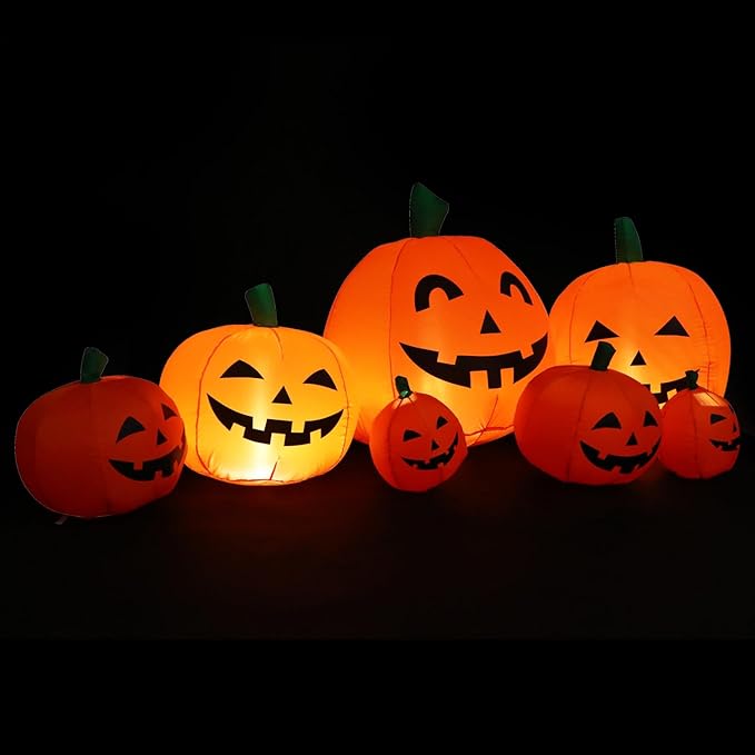 Sizonjoy 7.5 Ft Halloween Blow up Inflatable Pumpkin Decoration-Lighted Halloween Inflatable Pumpkin for Home Yard Garden Indoor and Outdoor Decoration