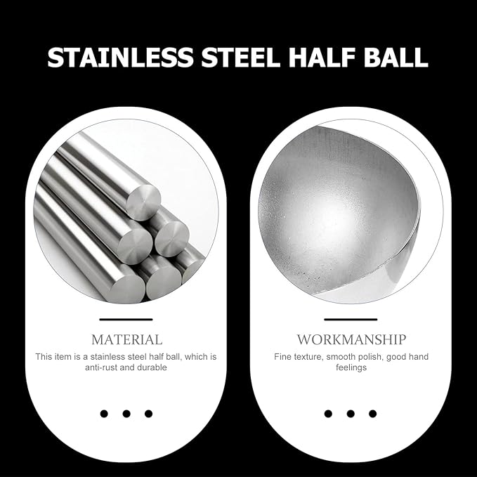 YARDWE 3pcs Gazing Ball Stainless Steel Hollow Ball Half Round Ball Mirror Ball Outdoor Hemisphere Ball Garden Decor for Home Road Yard Patio Ornament