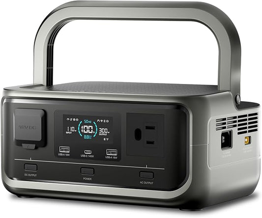 ALLPOWERS VOLIX P300 300W(600W peak) Portable Power Station with UPS Function,256Wh LiFePO4 Battery,100W PD Fast Charge,MPPT 110W Max,1-Hour AC Fast Charging,7 Ports for Home Backup,Office,RV,Camping