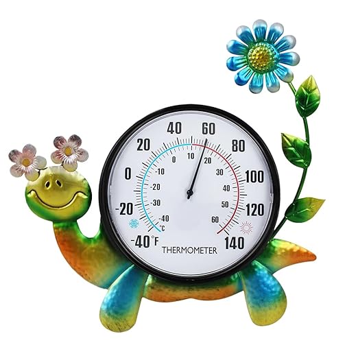 Indoor Outdoor Thermometer, Snail Wall-Mounted Thermometer Waterproof for Patio Garden Yard & Living Room, No Battery Needed