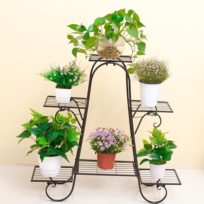 6 Tier Plant Stand Metal Flower Shelves Plant Display Stand Indoor Outdoor Patio Plant Rack Flower Pot Holder