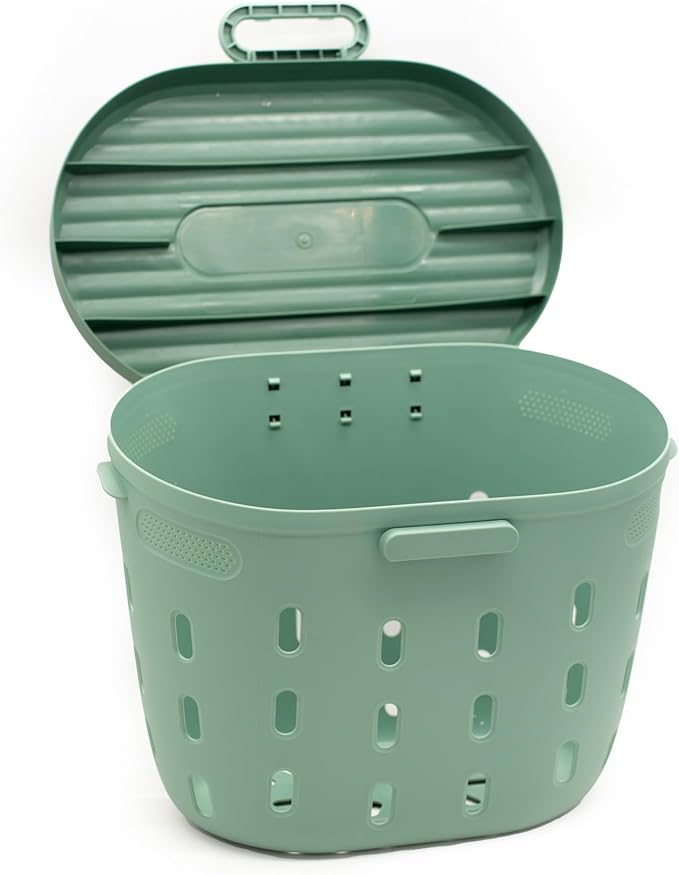Vego Garden In-Ground Worm Composter Outdoor Farm Compost Bin 7 Gallons BPA-Free Composting System for Raised Garden Beds, Sage Green