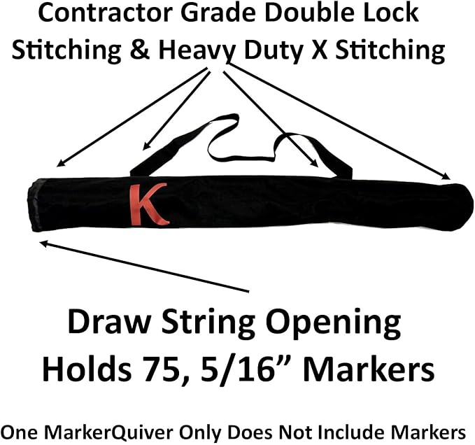 Keyfit Tools MarkerQuiver ~Driveway Markers Snow Plow Stakes MarkerBag Installation Tool Holds Driveway Markers Efficiently Install Driveway Reflectors