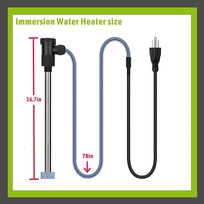 2000W Submersible Immersion Water Heater for Hot Tub & Pool – Portable Electric Heater with Wifi Timer Plug, and Auto Shut Off for Bathtub, Above Ground Pool, Baptism pool, and Baptistry