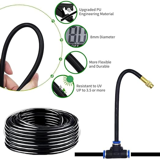 360°Curved Garden Automatic Irrigation System, 360 Degree Bendable Adjustable Garden Watering System, Drip Irrigation System for Garden/Yard/Lawn/Greenhouse(49.2ft Hose+15 Nozzles)